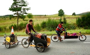 These were of course, no ordinary bikes - with the pedal powered foundry in one, and Uunti and Arnii in the other - they headed across the Galloway Forest Park.